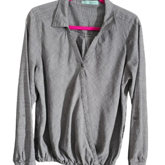 Maurices Grey Cross-over Blouse - Picture 1 of 7